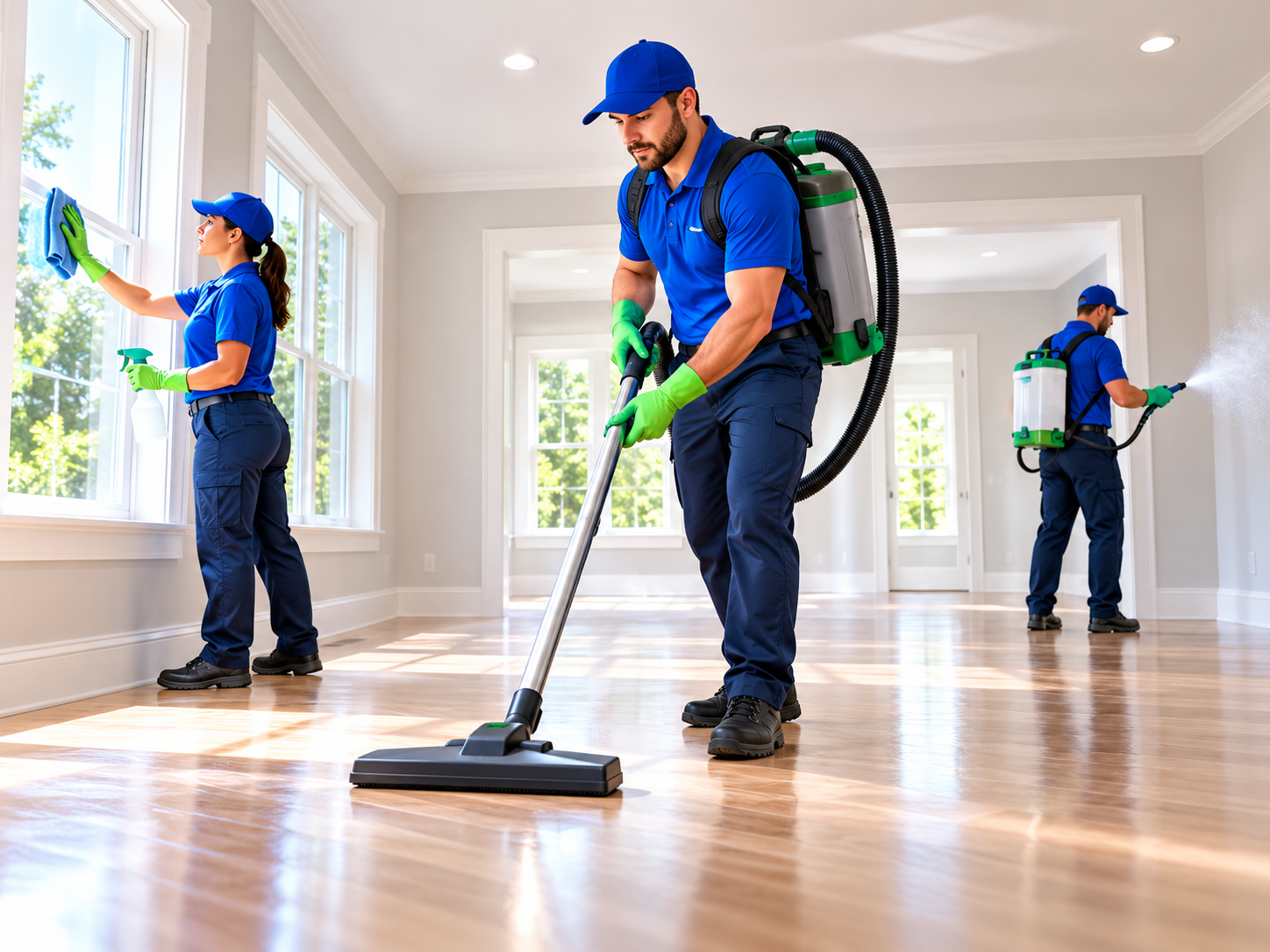 Post-removal detail cleaning crew